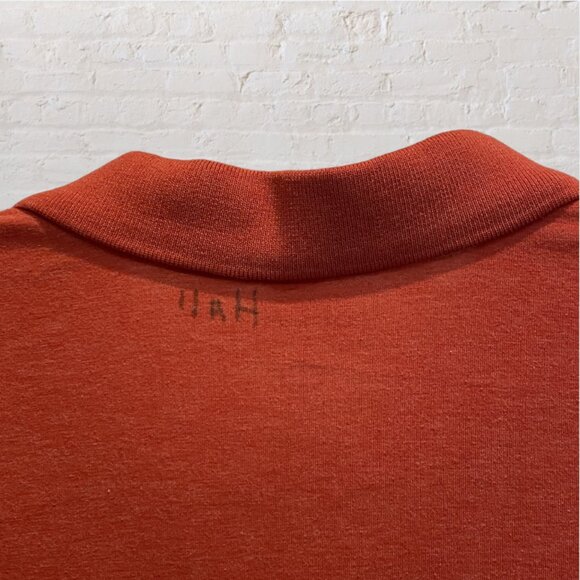 DOCKERS -- Man's Polo Shirt, Solid Orange, Button Collar, Extra Extra Large - Picture 7 of 8